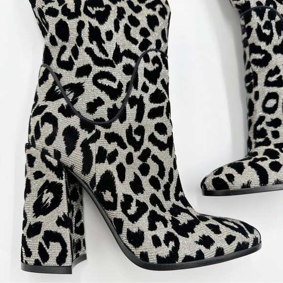 Dolce & Gabbana metallic leopard-print fabric knee boot - Picture 3 of 13